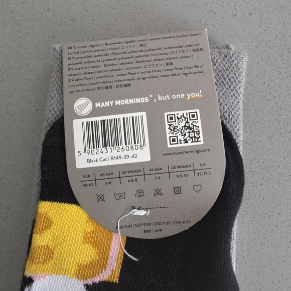Many Mornings | Black Cat Novelty Socks - Picture 2 of 3